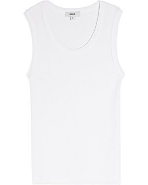 Agolde Poppy Ribbed Cotton-Blend Tank - White