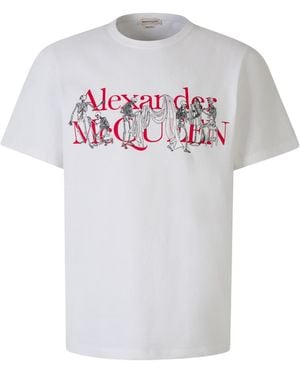 McQueen Logo-Printed Crewneck T-Shirt - White