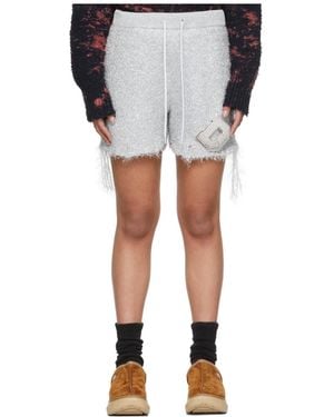 Doublet Metal Letter Elastic Waist Shorts - Black