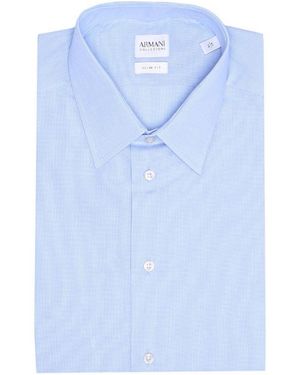 Armani Collezioni Lapel Shirt - Blue
