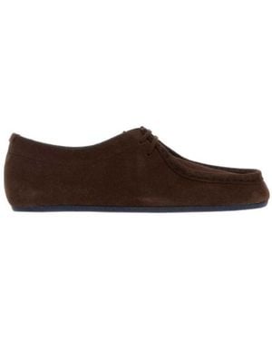 Jil Sander Hood Suede Lace-Up Shoes - Brown