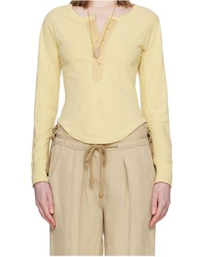 Isabel Marant Talicia Long-Sleeved Henley Shirt - Natural