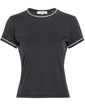 FRAME Pipe-Trim Cotton T-Shirt - Black