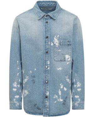 DARKPARK Distressed Denim Shirt - Blue