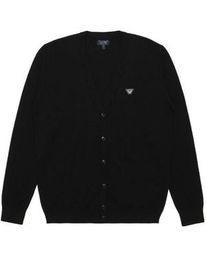 Armani Jeans V-Neck Knitted Cardigan - Black