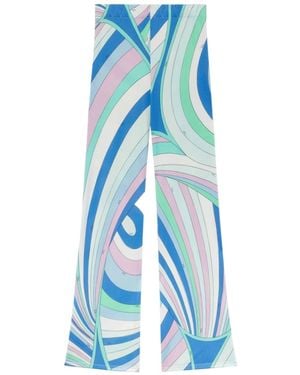 PUCCI Marmo Printed Flared Trousers - Blue