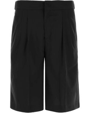 PT01 Pt Torino Pleated Bermuda Shorts - Black