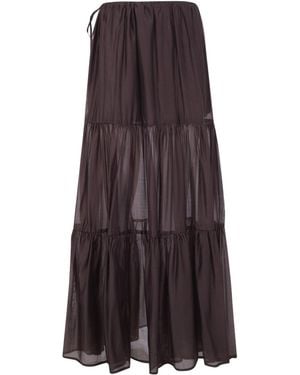 Twinset Tiered Ruffled Long Skirt - Purple