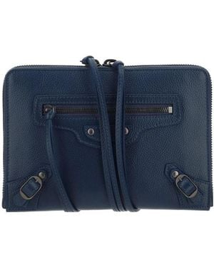 Balenciaga Zip-Around Crossbody Bag - Blue