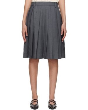DUNST Pleats Midi Skirt - Black