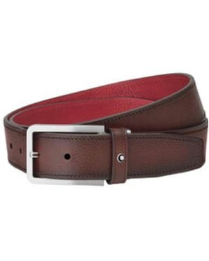 Montblanc Logo Buckle Belt - Red