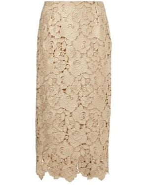 Oscar de la Renta Guipure Lace Pencil Skirt - Natural