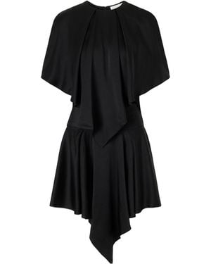 Stella McCartney Gathered Satin Mini Dress - Black