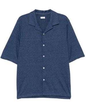 Brunello Cucinelli Camp-Collar Buttoned Shirt - Blue