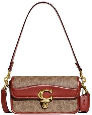 COACH Studio Monogram Print Shoulder Bag - Brown