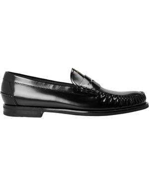 Prada Foil Moccasin Loafers - Black