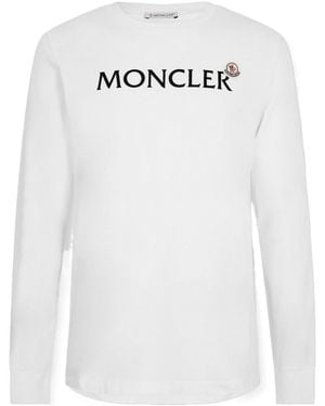 Moncler Long-Sleeve Crew-Neck T-Shirt - White