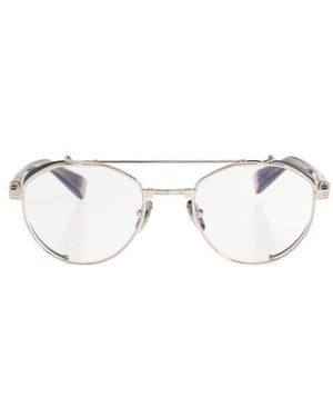 Balmain Logo Non-Prescription Glasses - White