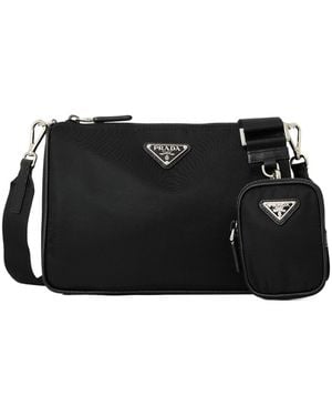 Prada Logo Shoulder Bag - Black