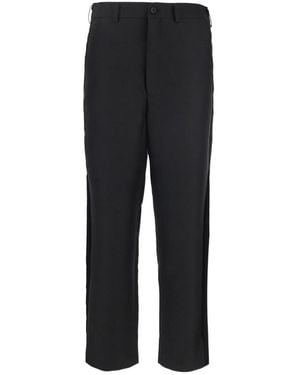 Comme des Garçons Fringed Straight-Leg Tailored Pants - Black