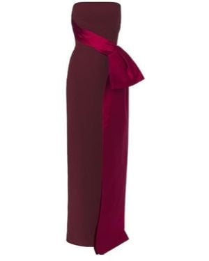 Roland Mouret Draped Crêpe Bustier Gown - Red