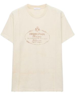 Prada Garment-Dyed Jersey T-Shirt - White