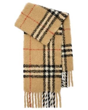 Burberry Check Fringed Bouclé Scarf - Metallic