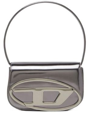 DIESEL 1Dr-Iconic Mirrored Shoulder Bag - Grey