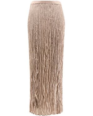 Alysi Crinkled Elastic-Waist Skirt - Natural