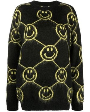 Joshua Sanders Smiley-Face Intarsia-Knit Sweater - Black