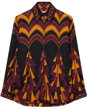 PUCCI Baiadera Print Silk Shirt - Brown