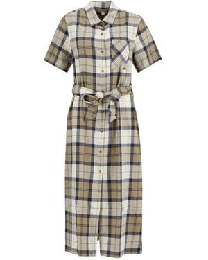 Barbour Fern Belted Tartan Midi Dress - Multicolor