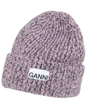 Ganni Thickened Knit Beanie - Purple