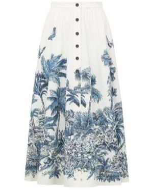 Dior Iviera Mid-Length Flared Skirt - Blue
