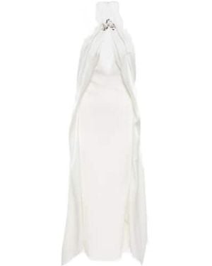David Koma Halterneck Midi Dress - White