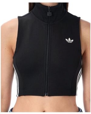 adidas Originals Zip-Up Cropped Top - Black