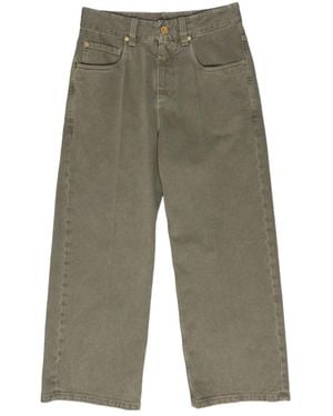 Brunello Cucinelli Logo Patch Straight-Leg Pants - Green