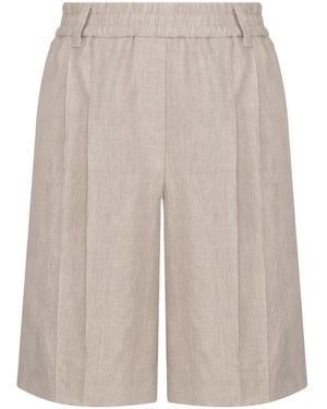 Brunello Cucinelli Elastic Waist Shorts - Grey