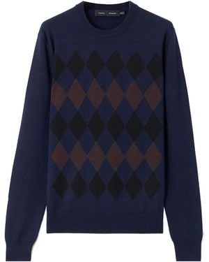 Proenza Schouler Vivian Argyle Wool And Silk-Blend Jumper - Blue