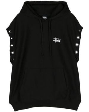 Junya Watanabe X Stussy Logo-Print Sleeveless Hoodie - Black
