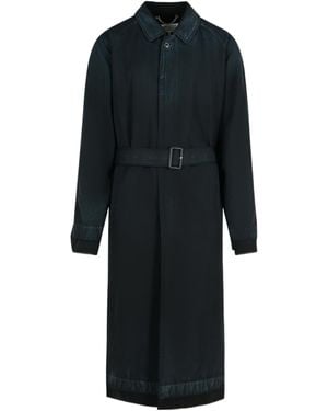 Maison Margiela Belted Pointed-Collar Coat - Black