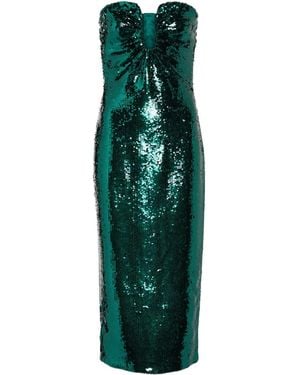Roland Mouret Sequined Strapless Midi Dress - Green