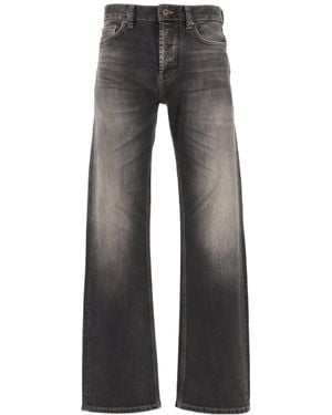Emporio Armani Straight-Leg Five-Pocket Denim Jeans With A Faded Effect - Grey