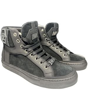 Philipp Plein High-Top Lace-Up Sneakers - Gray