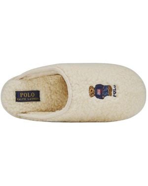 Polo Ralph Lauren Round-Toe Slippers - Natural