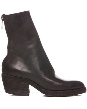 Guidi Pointed Short Boots - Black