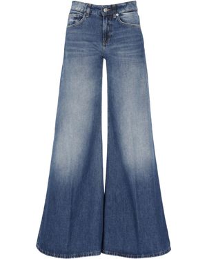 Dondup Wide Leg Trousers - Blue