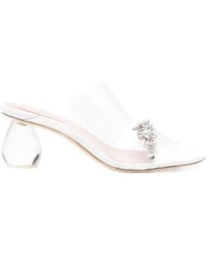 Simone Rocha Embellished Perspex Heel Sandal - White