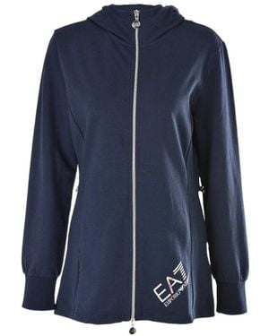 EA7 Hoded Zipper Casual Jacket - Blue