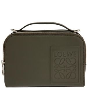 Loewe Mini Anagram-Debossed Messenger Bag - Green